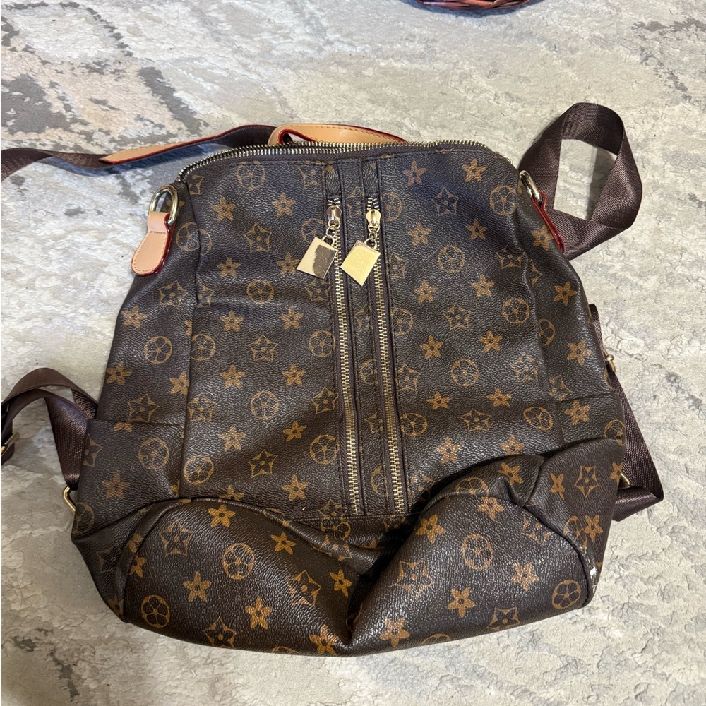 Brown Patterned Women's Backpack